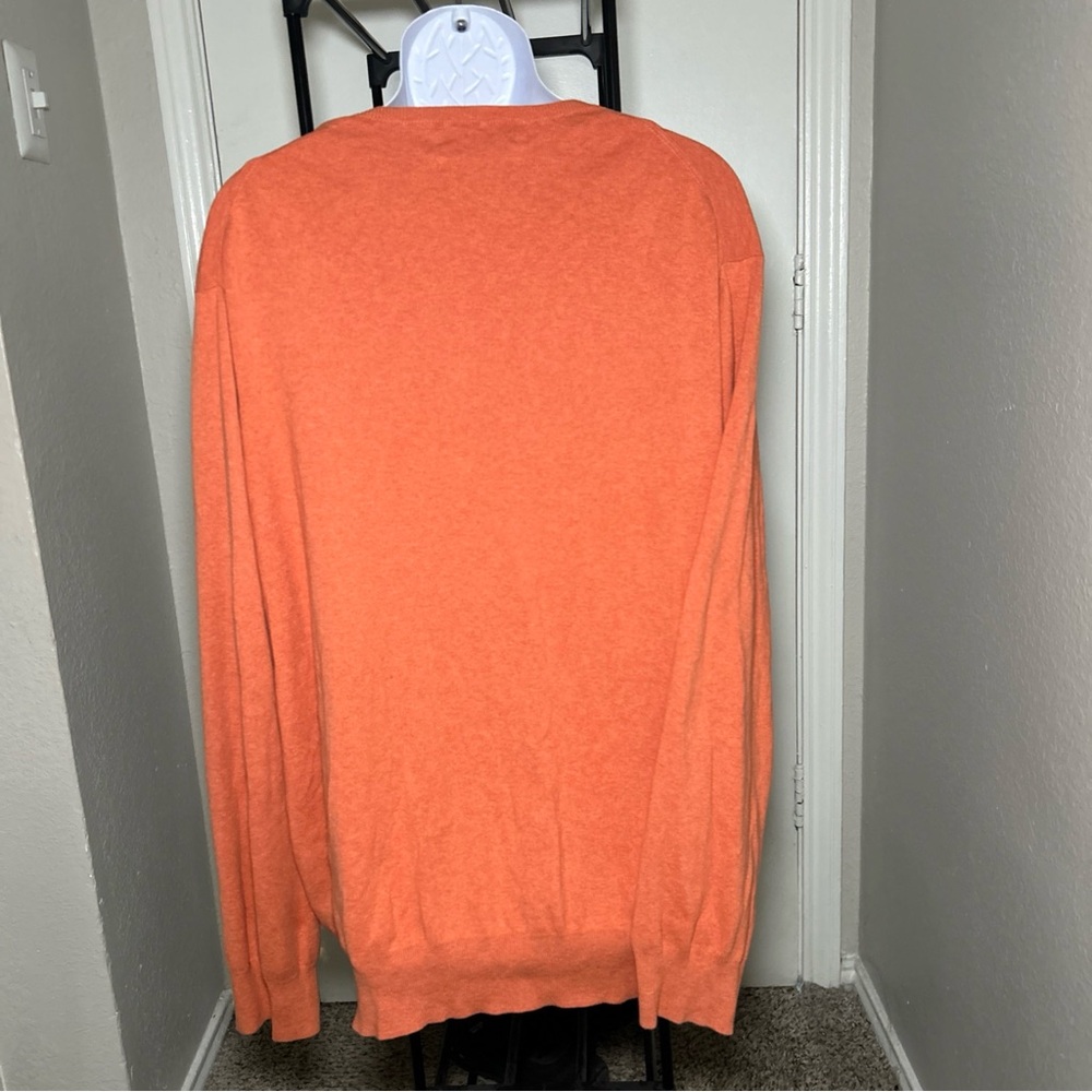 Ralph Lauren Men's V-Neck Sweater in Bright Orange - Picture 5 of 5